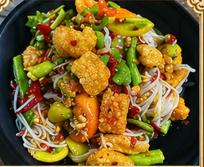 Rice Noodle Papaya Salad
