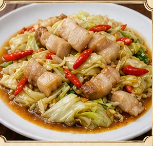 Stir-Fried Cabbage with Pork Belly in Fish Sauce