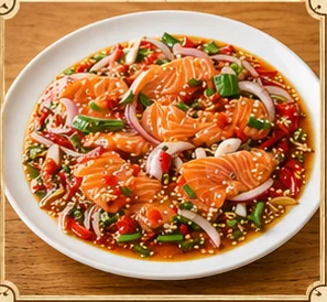 Spicy salmon salad