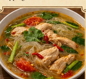 Comforting Chicken & Glass Noodle Soup