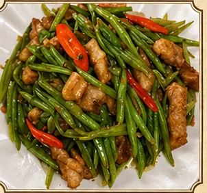 Morning Glory with Crispy Pork